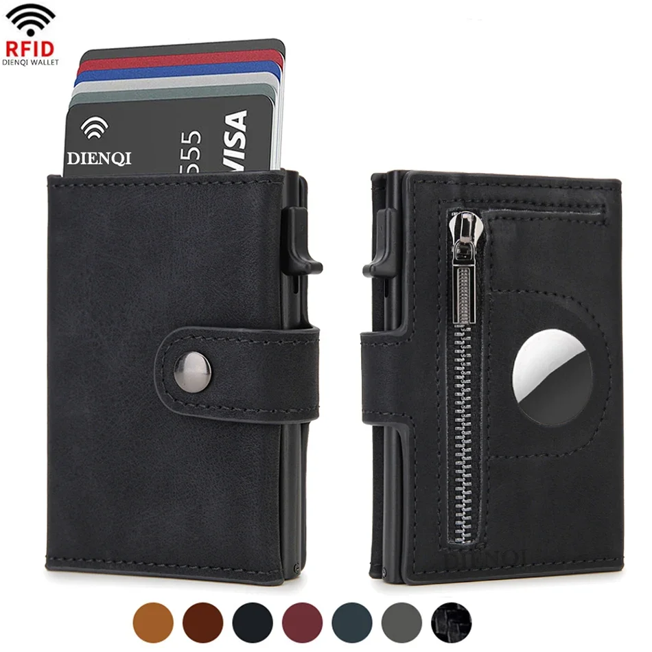 RFID 가죽 에어태그 남성 지갑 고급 신용카드 홀더  - Card Top Loader 리뷰 및 가격